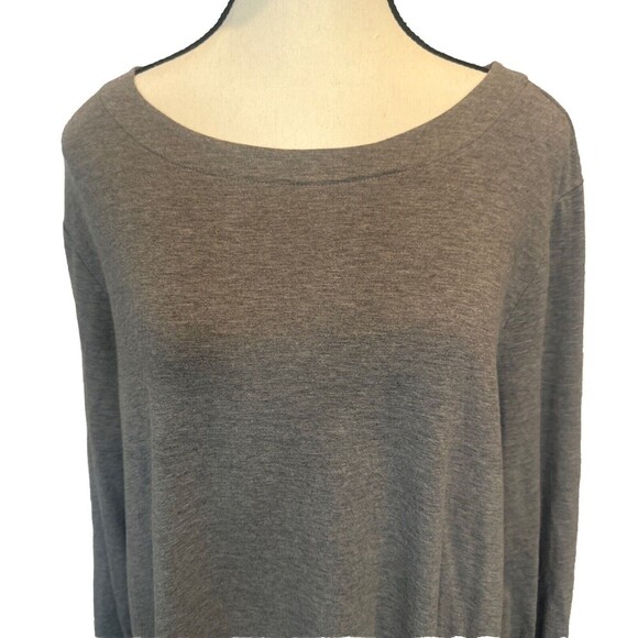 J. Jill GRAY Luxe Supima Forward Seam Long Sleeve Casual Knit Tunic Sz 1X - Picture 2 of 8